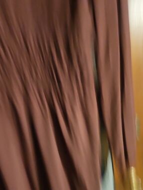 Burgundy Long-Sleeve Draped Dress